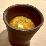 菊鮨 - ❽ムラサキ雲丹の茶碗蒸し〜濃厚なムラサキ雲丹は嬉しい