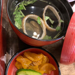 川豊 - 肝吸い、漬物