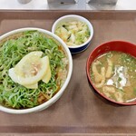 すき家 - ねぎ塩レモン牛丼とお新香セット