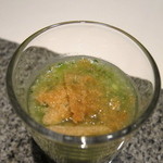 カンテサンス - 青女峰苺のガスパチョ・ぶどう山椒の香り