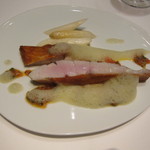 金目鯛　デコポンハーブソース　トマトを添えて