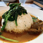 POTENとCURRY - 煮込みビーフスープカレーほうれん草バタートッピング