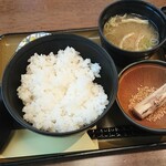 味処てっ平 - 道産牛ひれかつ　牛かつ膳の　ご飯/味噌汁/お漬物