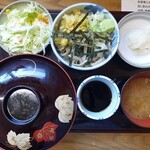 Tsukesoba Azumino - 舞茸と野菜天丼そばセット