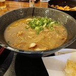 不二屋 - かすカレーうどん＋大えび天