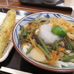 丸亀製麺 - 山菜おろし冷うどん/万願寺とうがらし/さつまいも天