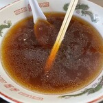 手打ち麺 庄内 鈴木家 - 『中華そば醤油(中)』のスープ