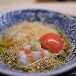 道人 - 淡路の車海老と奈良の三輪そうめんの極細。