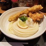 うどん居酒屋 江戸堀 - 竹鶏玉ぶっかけうどん