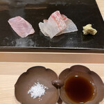 Sushi Kimura - 左：甘鯛　右：真鯛