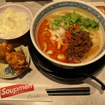 KOBE ENISHI - 鶏白湯担担麺からあげ2個とライスセット