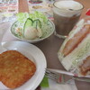 サンドイッチ工房 victory cafe - ランチセット680円＋サンドの差額20円＋ドリンクの差額20円（海老たっぷりカツ＋アイスカフェラテ）