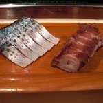 辰美寿し - 〆鯖と煮蛸。