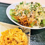 はなまるうどん - ごまコクうまサラダうどん　４種野菜かき揚げ