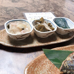 Kyou No Bangohan Itsuki - おばんざい３種盛（小）　税抜410円　全て美味しいですが特にお茄子が味がしゅんでてて美味しい