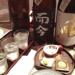 Jinguumae Mokuchi - 利き酒セットにて。秋田  しらたきが美味。かなりお得に日本酒を楽しめます。