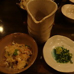 ぼうの - 真鯛と生桜海老の鉄鍋ご飯と薬味の出し汁