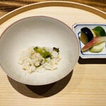 温石 - 鱧とシシトウのご飯