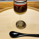 温石 - 摺流し: 清涼感ある枝豆の摺流しは　良い口直しです。