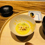 温石 - おごけにアサリの出汁かけて。