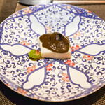 エクアトゥール - 砂糖なしのくず餅にアワビ味噌と西京味噌