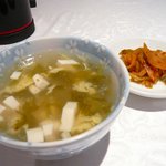 美林華飯店 - ランチのスープとザーサイ2009.6