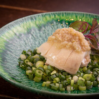 但馬鶏の蒸し鶏 九条ねぎソース