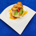 ホテルサンシャイン - 9月ランチフェア今月のデザート「シューアイスのフルーツ添え キャラメルソースで」