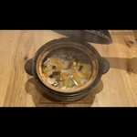 seasonal earthenware pot rice