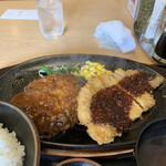 Kicchi nmiyoshi - 鉄板ハンバーグ&味噌カツランチ