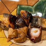 うを徳 - 2022.9 霞ヶ浦産天然うなぎ八幡巻き 釧路産秋刀魚有馬煮 横須賀産真蛸 余市産アンキモ