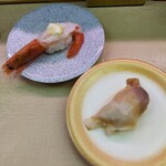 天下寿司 - ボタン海老、ホッキ貝