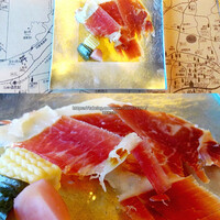 ビストロ・ミル・プランタン - パルマ産生ハムの切り出し と ピクルスの盛り合わせ