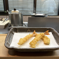 てんぷら天松 日本橋店 - 海老とカボチャ
