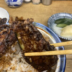 天ぷら 中山 - 先にピーマンだったかししとうだったか、好きすぎて写真撮らずに食ったな。これは茄子だな。