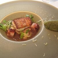 リストランテKubotsu - 本日の鮮魚（真鯛）のソテー別府産タコとグレモラータ（2022.8）