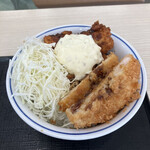 かつや - 海老カツと鶏カツの合い盛り丼