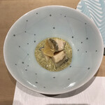 鮨処 有馬 - 鮑と肝、ご飯を後入