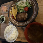 ち～家食堂 - オリジナルハンバーグ定食　850円　