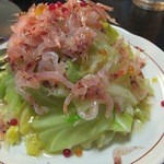 関所茶屋 - 春キャベツと桜えびのサラダ　￥840-