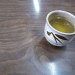 角屋食堂 - 最初に出てくるお茶。これで心落ち着きます。