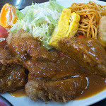 角屋食堂 - ハンバーグ、とんかつ、お魚フライ、唐揚げがメイン。想像していたよりボリューミィでした。