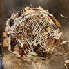 Okonomiyaki Teppanyaki Tokugawa - マヨ　かつおぷし　出来上がり