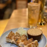 Grilled Gyoza / Dumpling with natto sauce