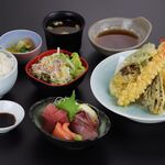 Sashimi and Tempura set meal