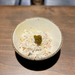 薪鳥新神戸 - 土鍋鶏そぼろご飯 かんずり