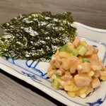 Wain To Nihonshu Izakaya Hana - 豚ヒレ肉と野菜の黄身酢和え 韓国海苔巻き