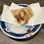 Wain To Nihonshu Izakaya Hana - 煮穴子のフリット 花山椒 ゴボウのペースト