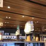 土佐清水ワールド - ここ、大阪は梅田ギャザ阪急店では「土佐清水」の郷土感と言うよりも、ジョン万次郎を初めとする歴史的な背景がクローズアップされた店内となります。