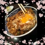 天菊 - かき揚げ丼の上に卵の素揚げ♡